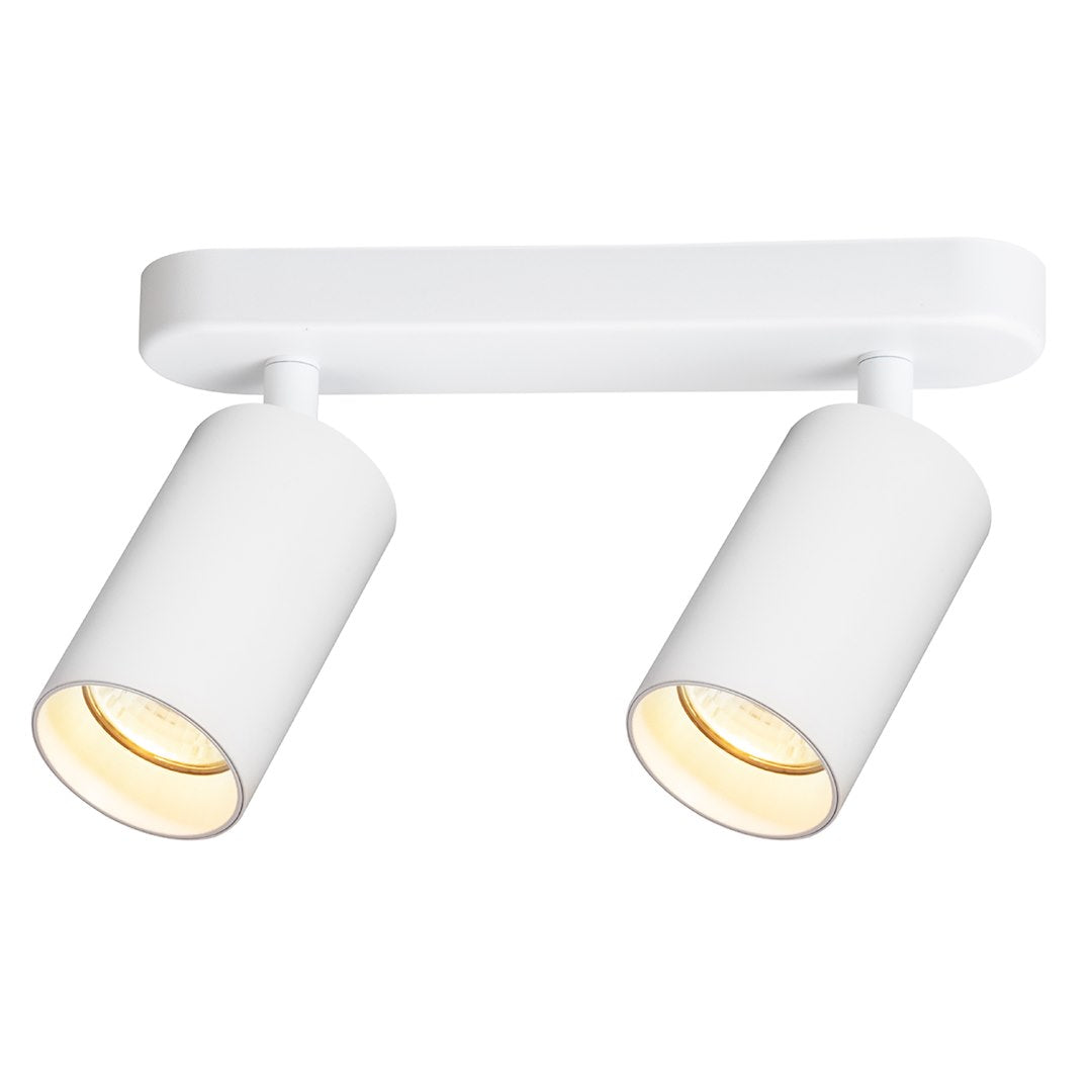 Plafoniera metalica alba 2 lumini Pipe