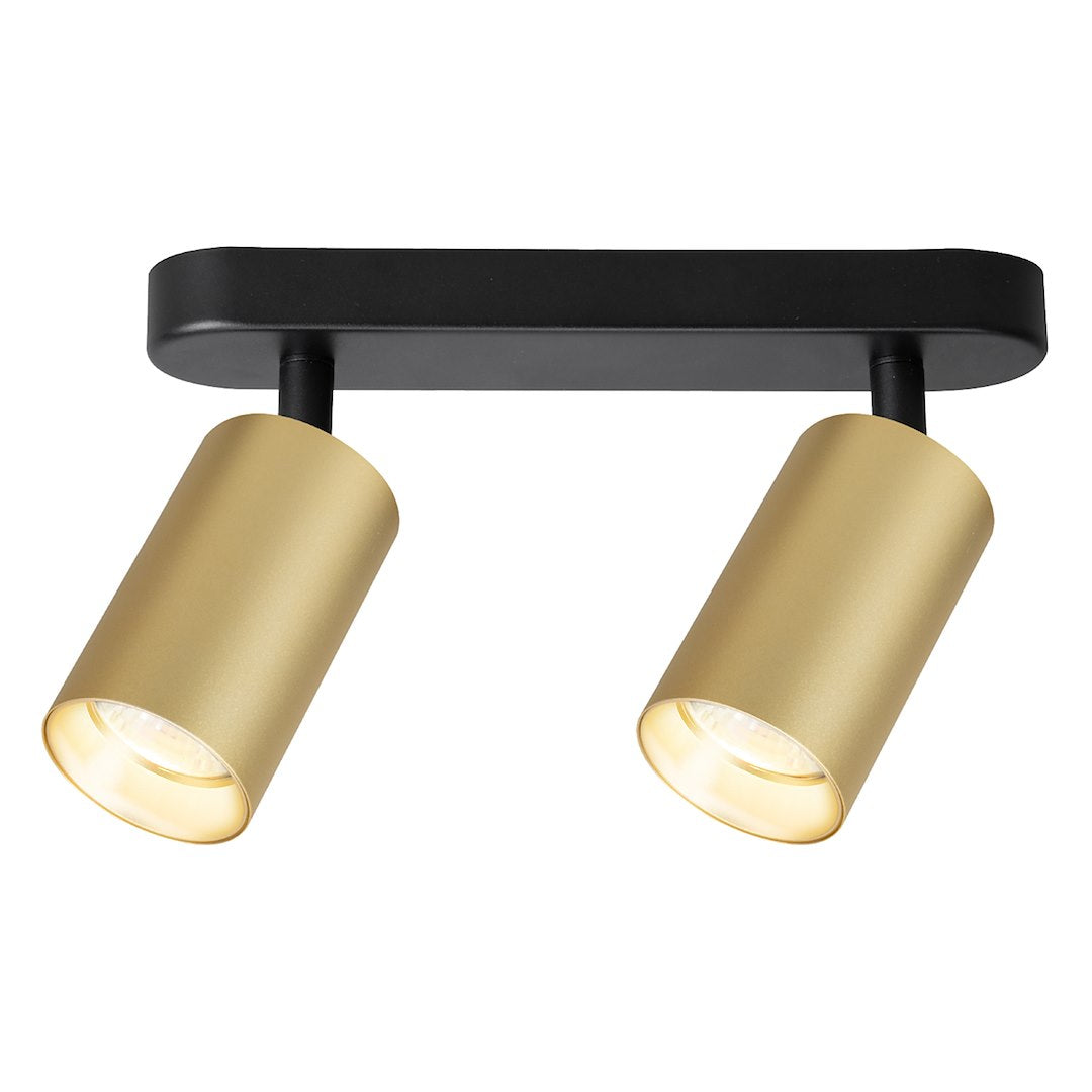 Plafoniera metalica aurie 2 lumini Pipe