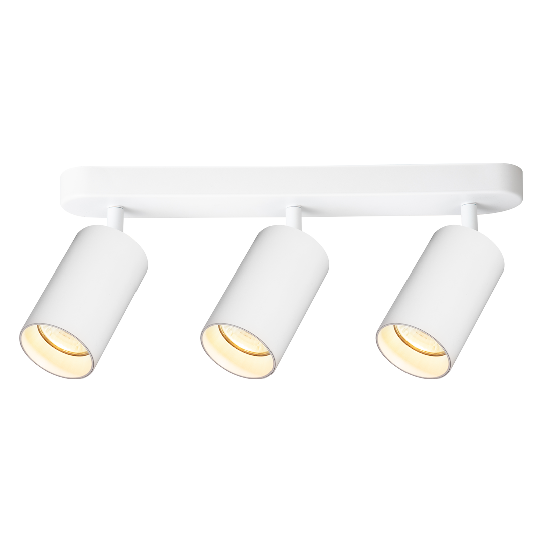 Plafoniera metalica alba 3 lumini Pipe