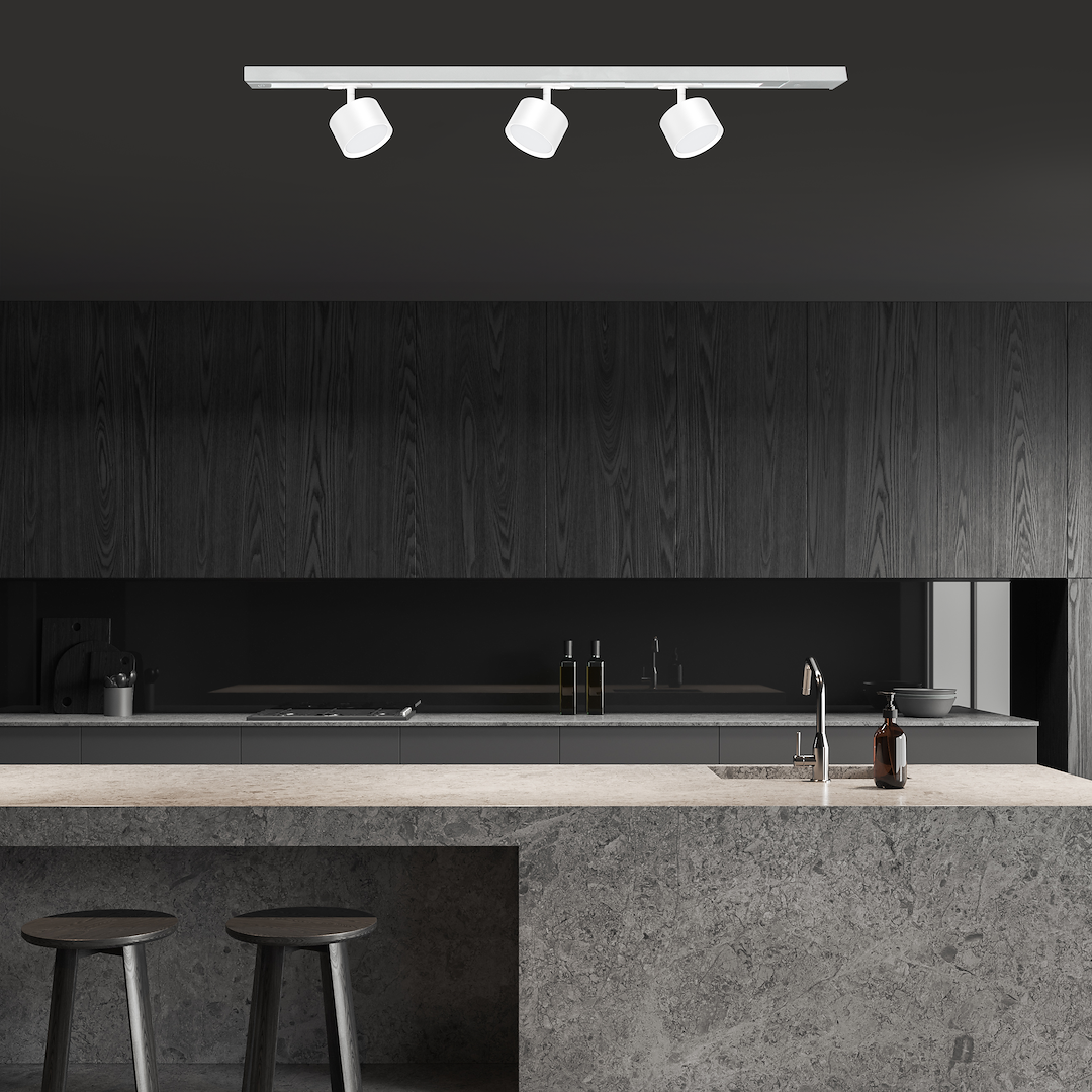 Proiector metalic alb pentru sina monofazica Track Light Cyklop