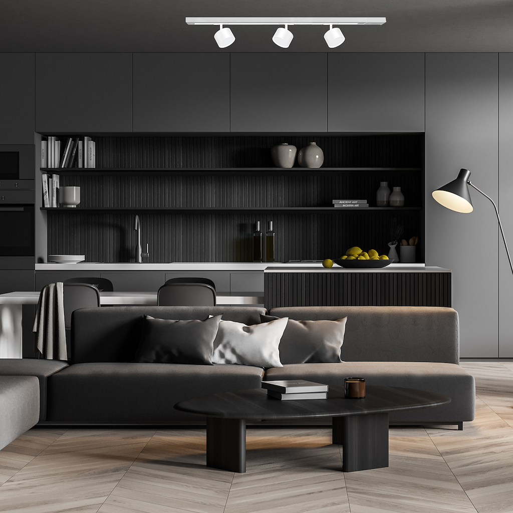 Proiector metalic alb pentru sina monofazica Track Light Cyklop