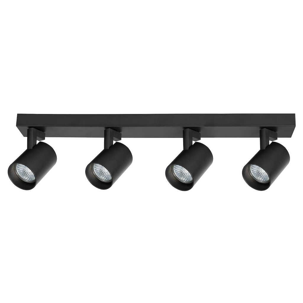 Plafoniera metalica neagra 4 lumini Volf