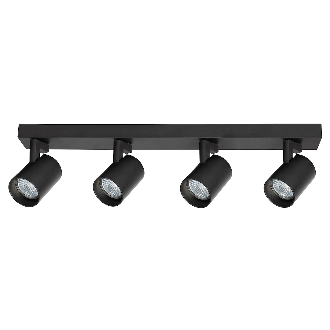 Plafoniera metalica neagra 4 lumini Volf
