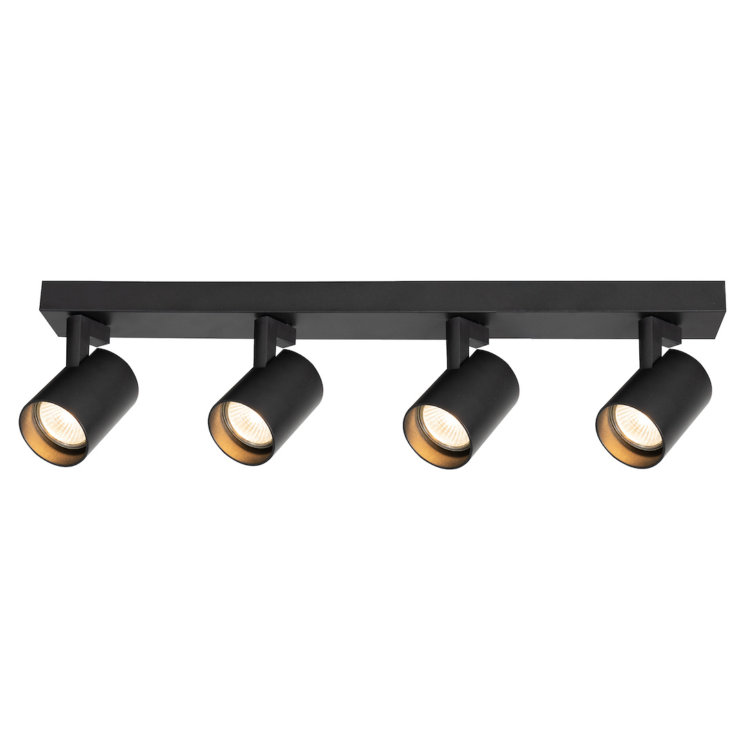 Plafoniera metalica neagra 4 lumini Volf
