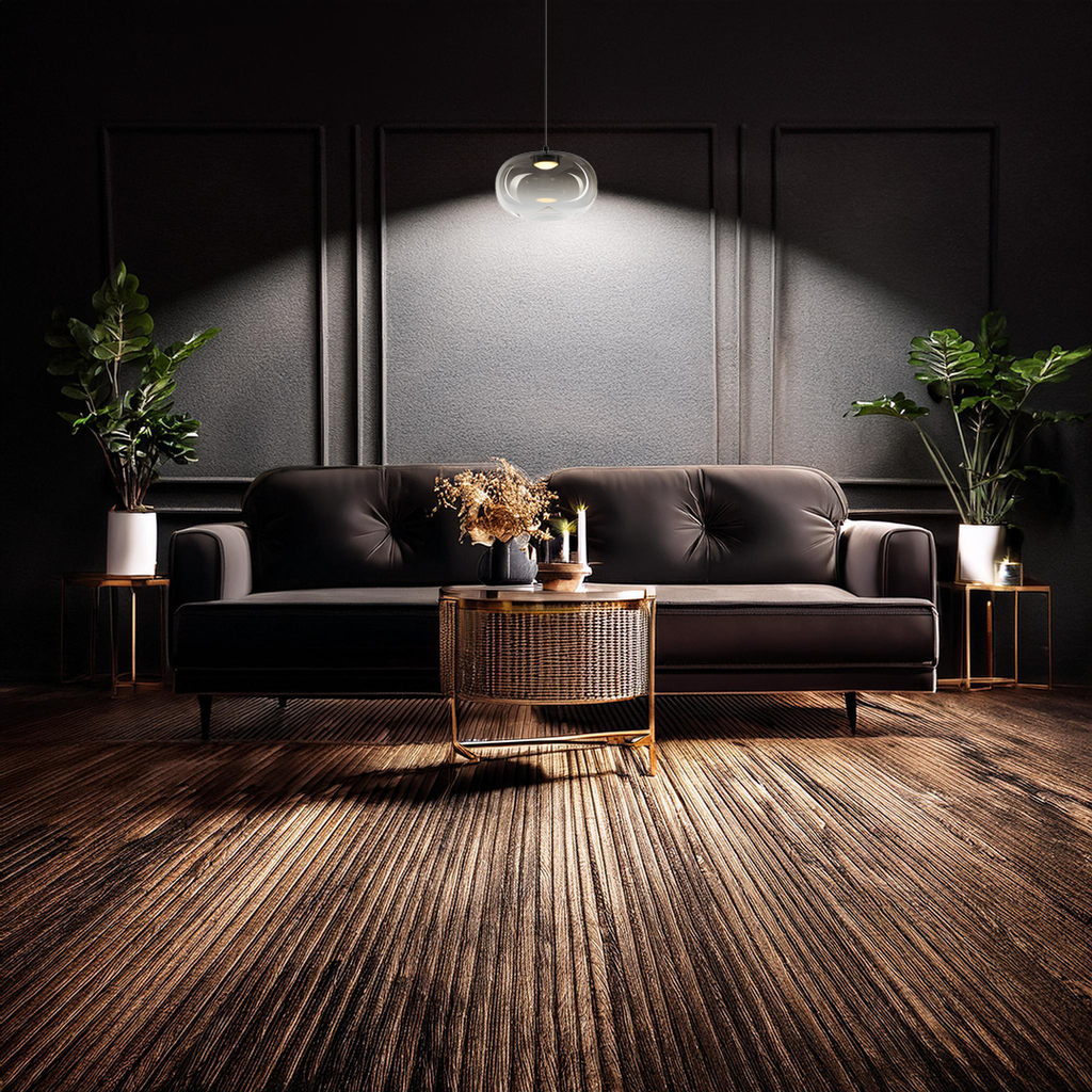 Lampa suspendata LED din sticla smoked Vaso