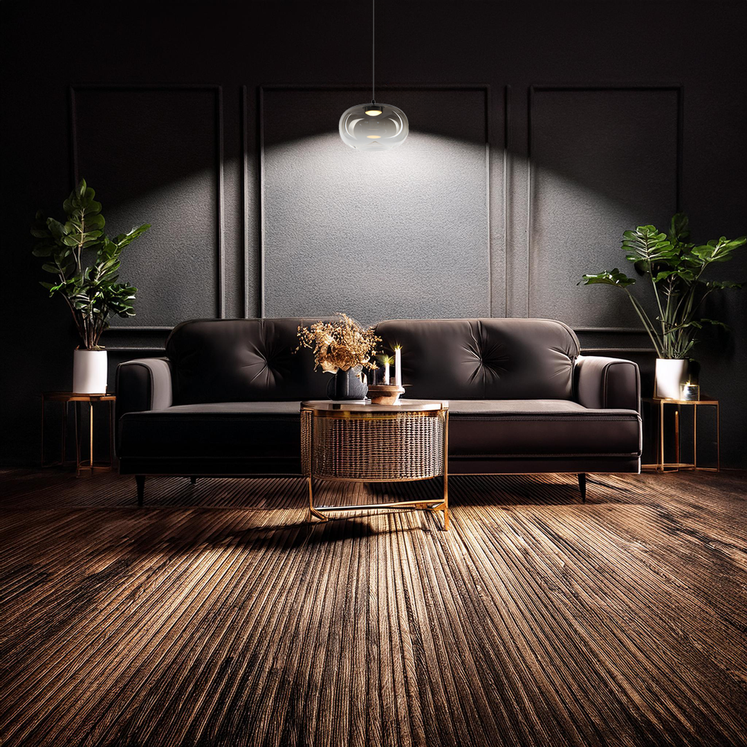 Lampa suspendata LED din sticla smoked Vaso