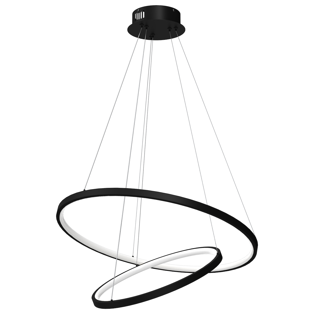 Lampa suspendata LED neagra 2 lumini Hoop
