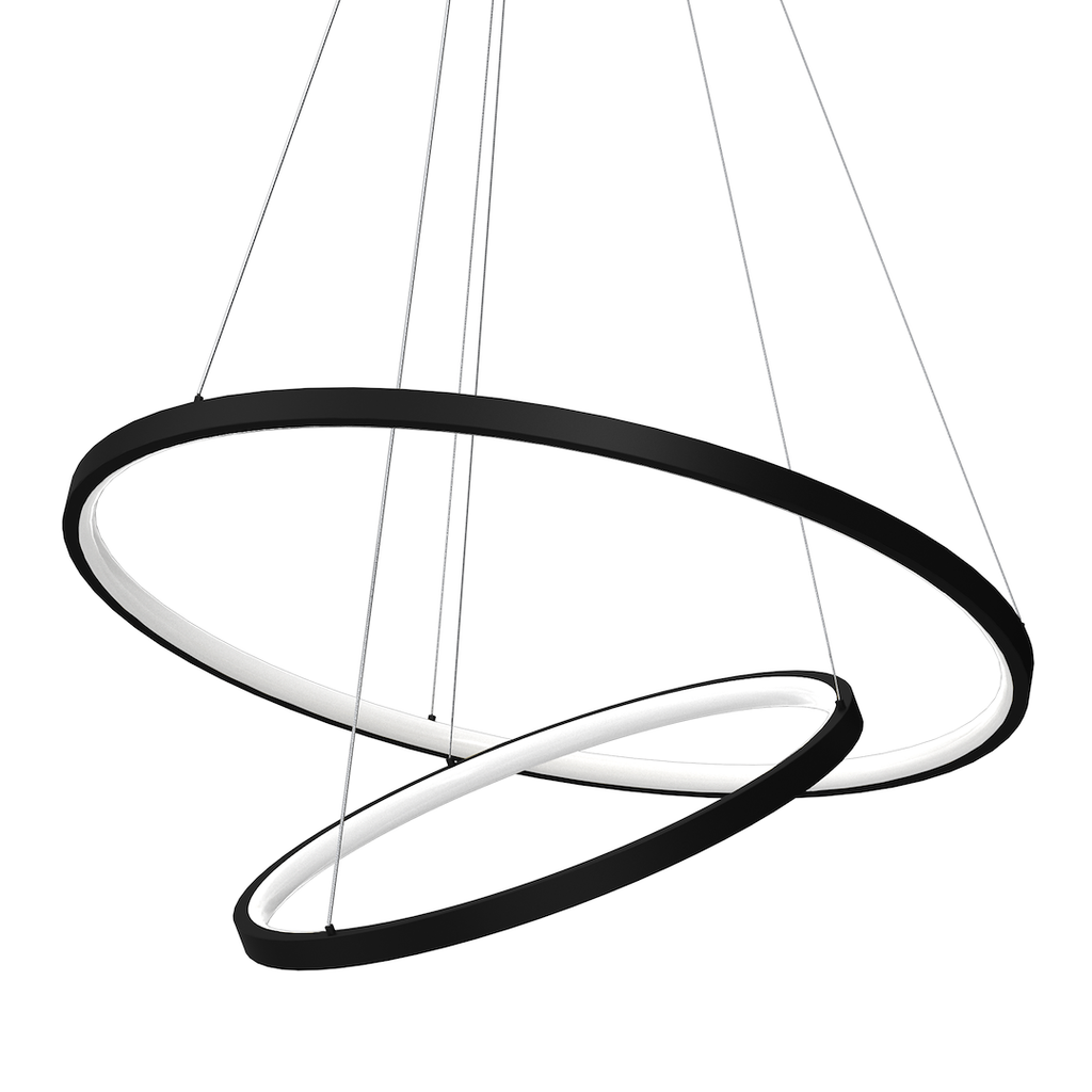 Lampa suspendata LED neagra 2 lumini Hoop