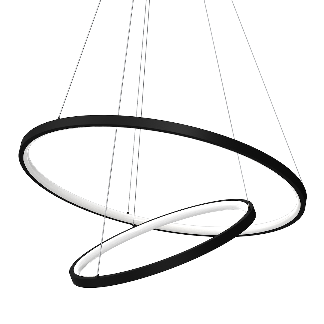 Lampa suspendata LED neagra 2 lumini Hoop