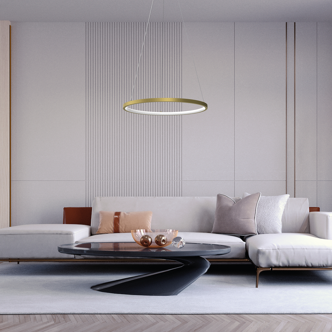 Lampa suspendata LED aurie Hoop