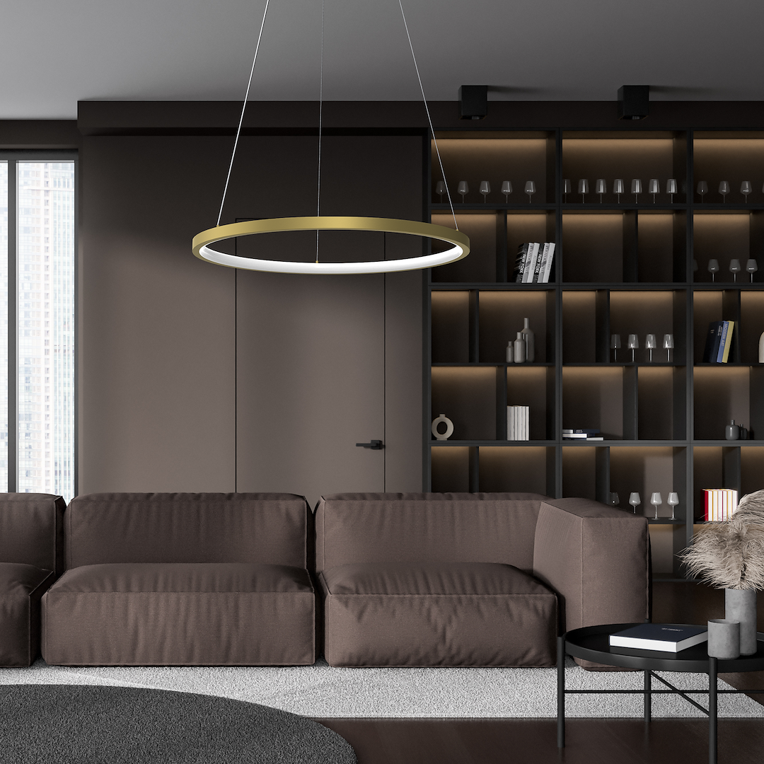 Lampa suspendata LED aurie Hoop