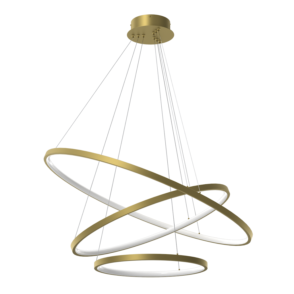 Lampa suspendata LED aurie 3 lumini Hoop