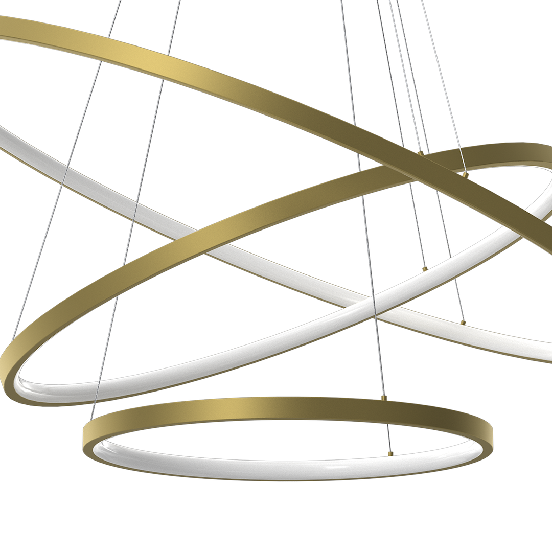 Lampa suspendata LED aurie 3 lumini Hoop