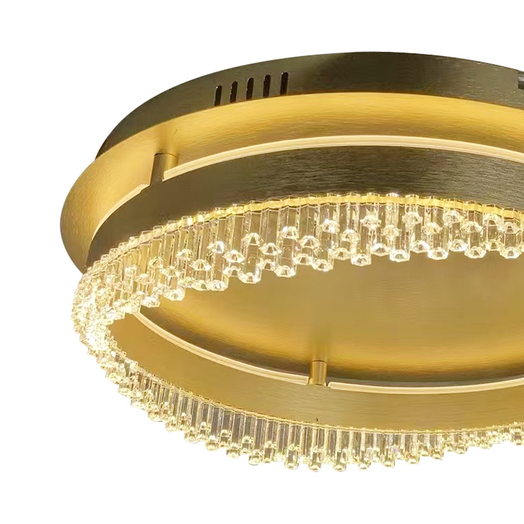 Plafoniera LED rotunda cu accente aurii Preciosa