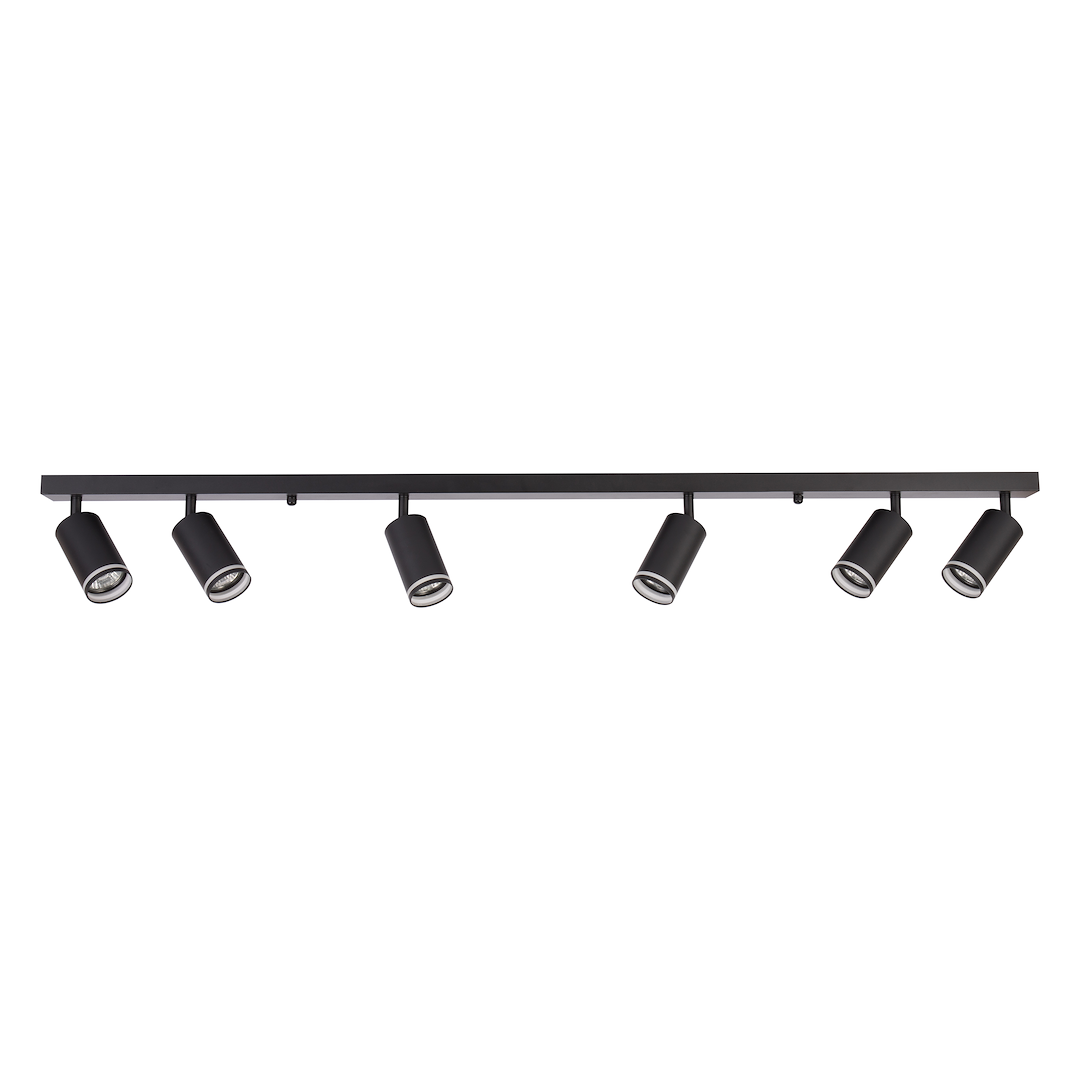 Plafoniera metalica neagra 6 lumini Pipe Ring