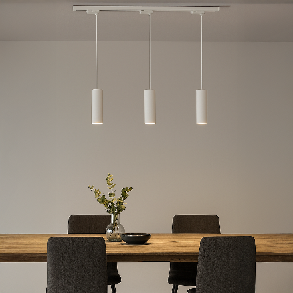 Proiector metalic alb pentru sina monofazica Track Light Pipe Luminaire