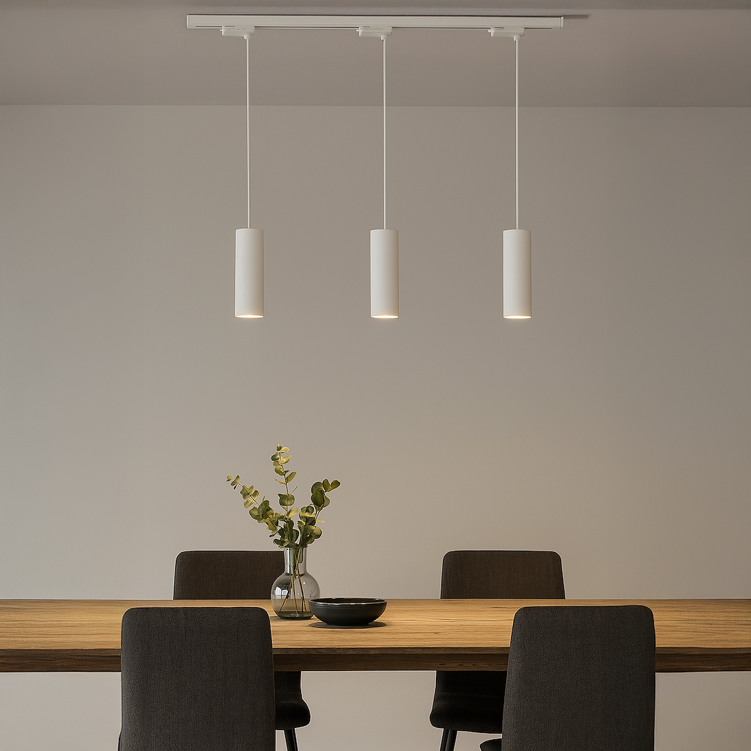 Proiector metalic alb pentru sina monofazica Track Light Pipe Luminaire