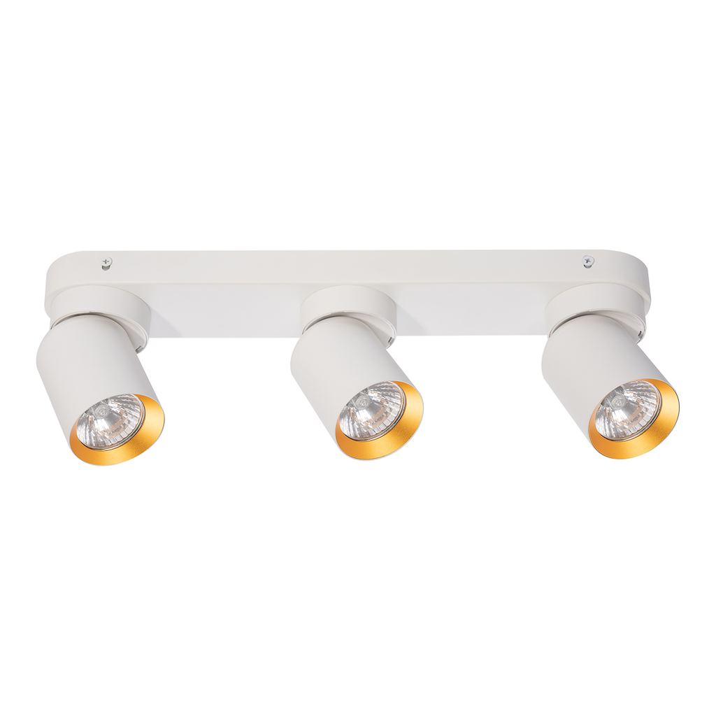 Plafoniera metalica alba cu accente aurii 3 lumini Andy