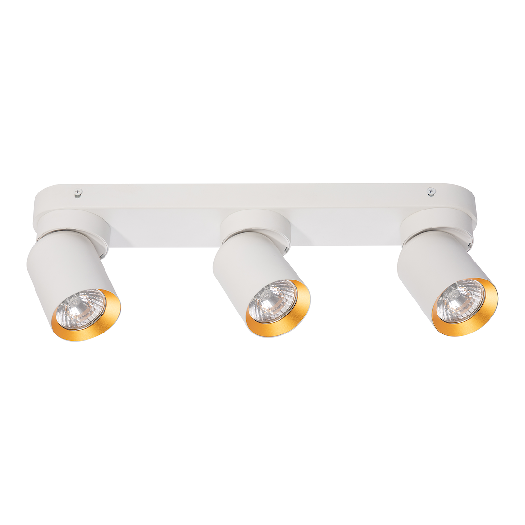 Plafoniera metalica alba cu accente aurii 3 lumini Andy