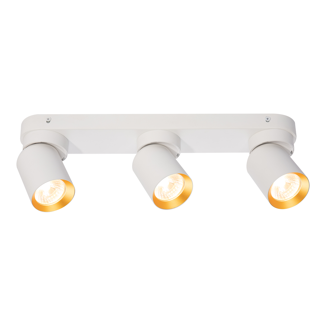 Plafoniera metalica alba cu accente aurii 3 lumini Andy