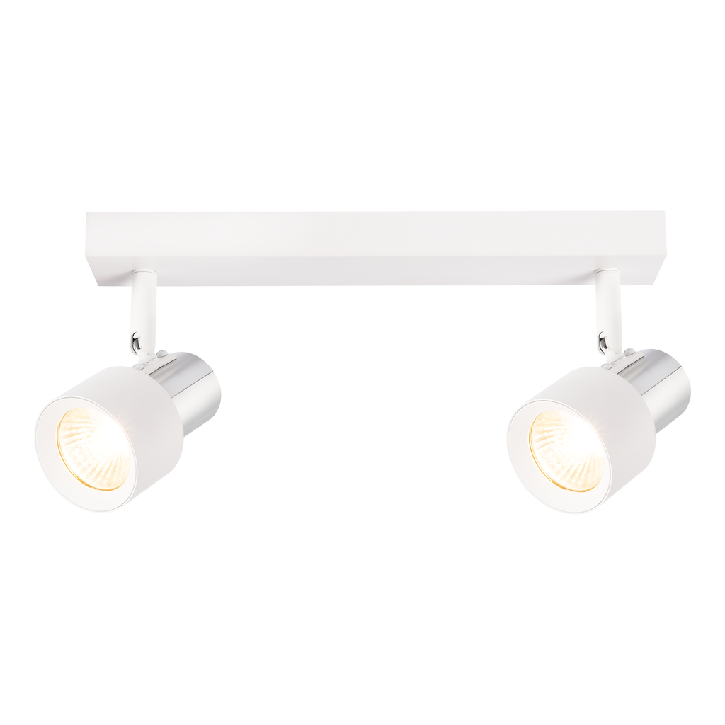 Plafoniera alba cu accente cromate 2 lumini Cino