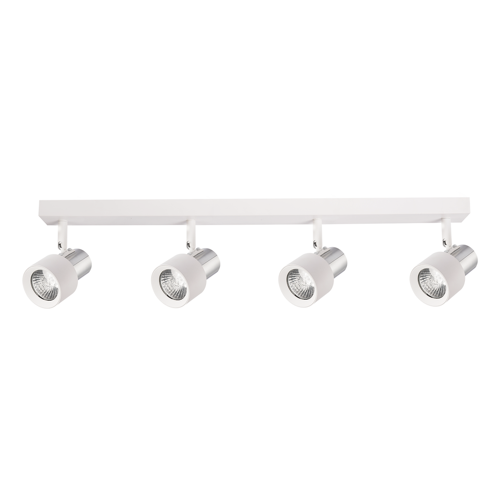 Plafoniera alba cu accente cromate 4 lumini Cino