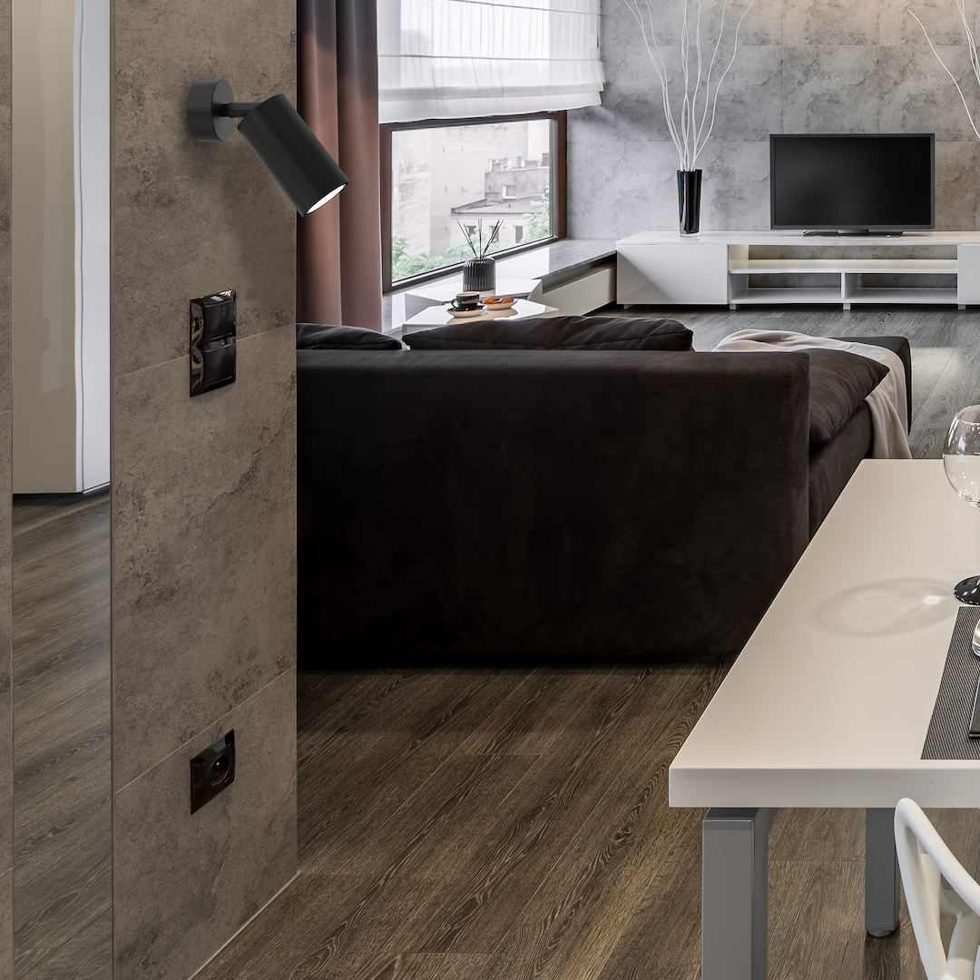 Aplica metalica neagra Hudson