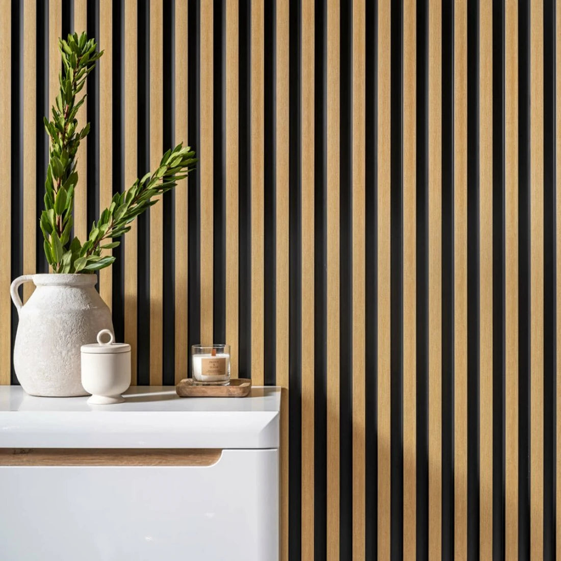 Panou decorativ riflaj polimer dur Lamelli Largo Natural Oak