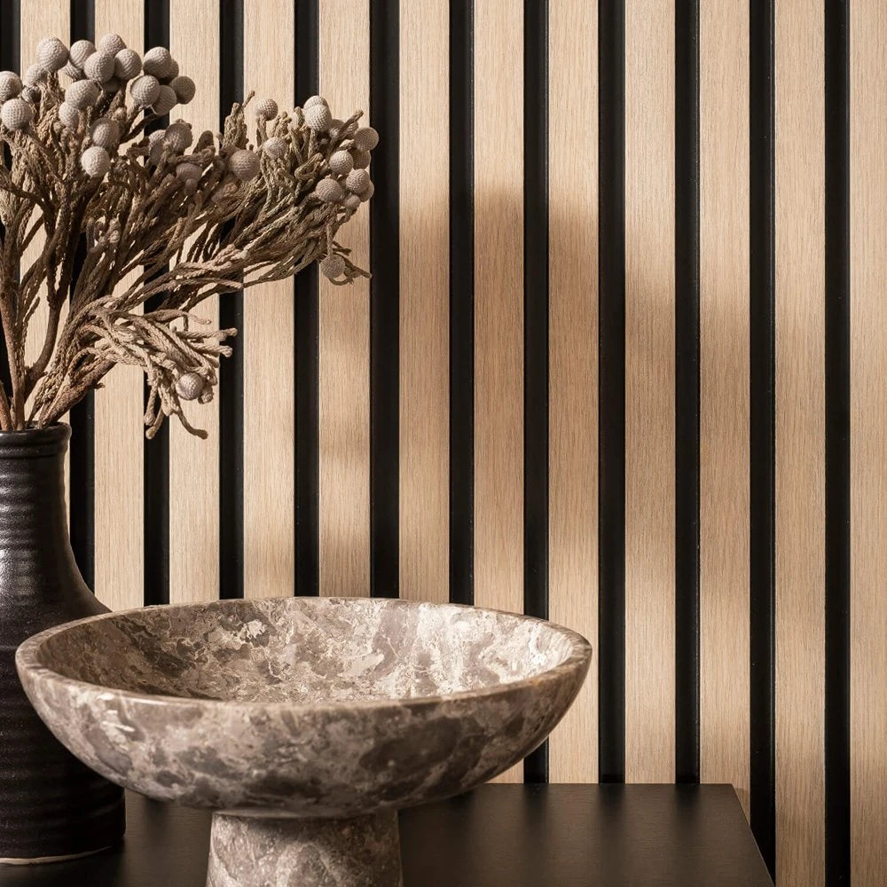 Panou decorativ riflaj polimer dur Lamelli Medio Light Oak