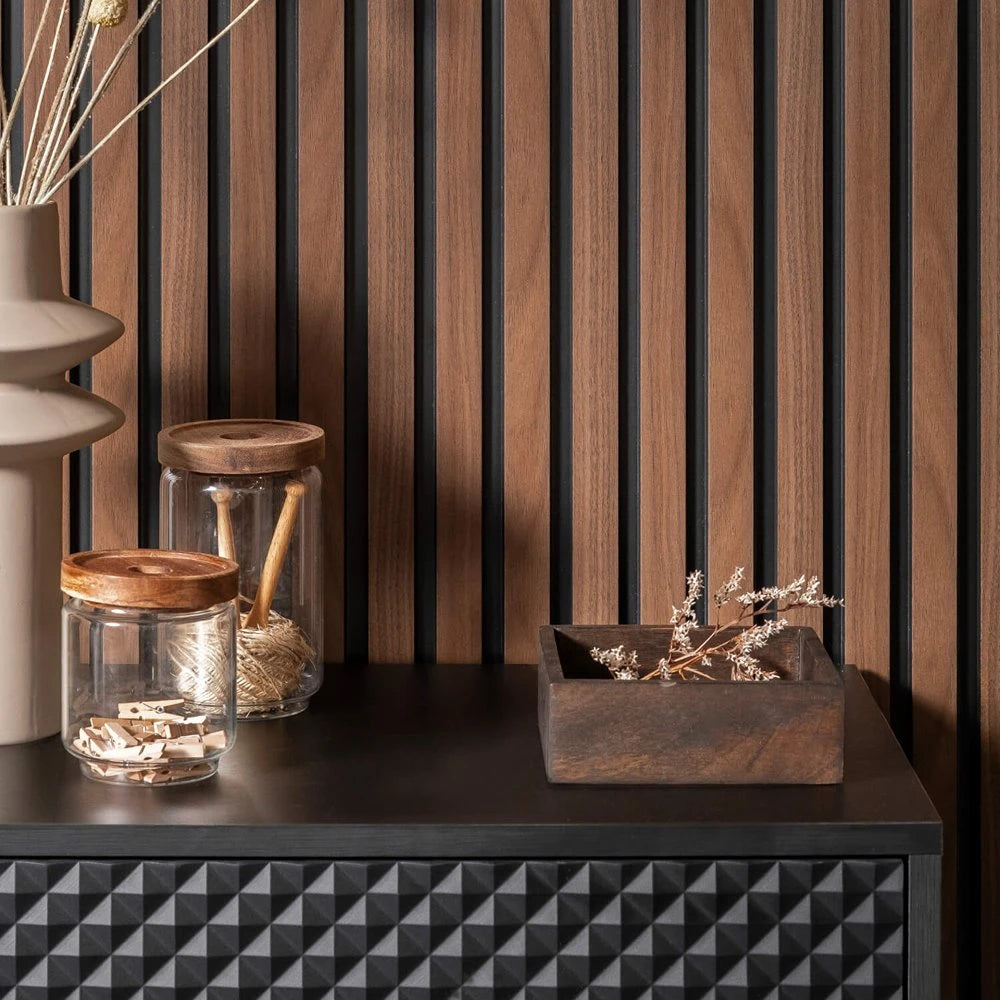 Panou decorativ riflaj polimer dur Lamelli Medio Dark Oak