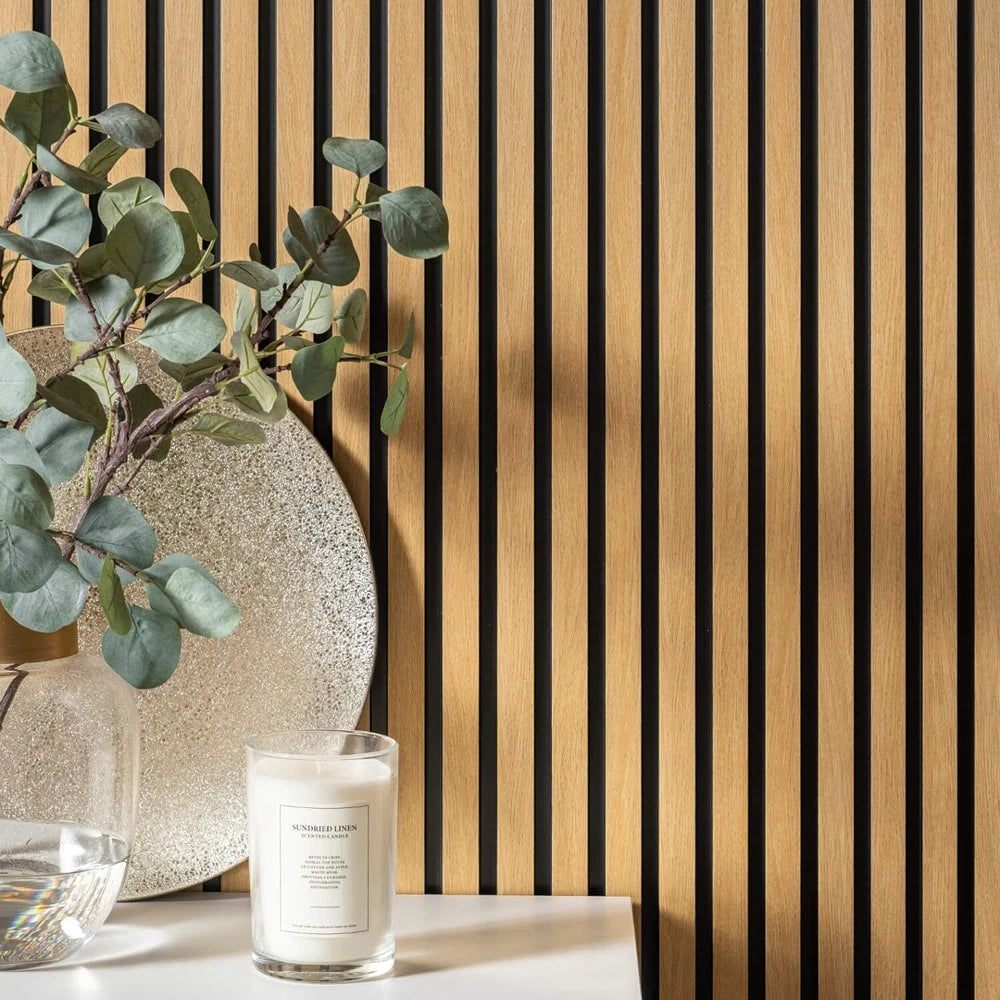Panou decorativ riflaj polimer dur Lamelli Medio Natural Oak