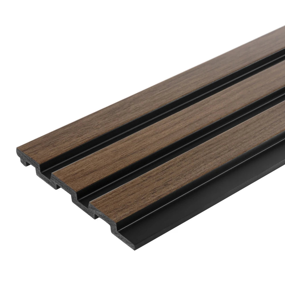 Panou decorativ riflaj polimer dur Lamelli Medio Dark Oak