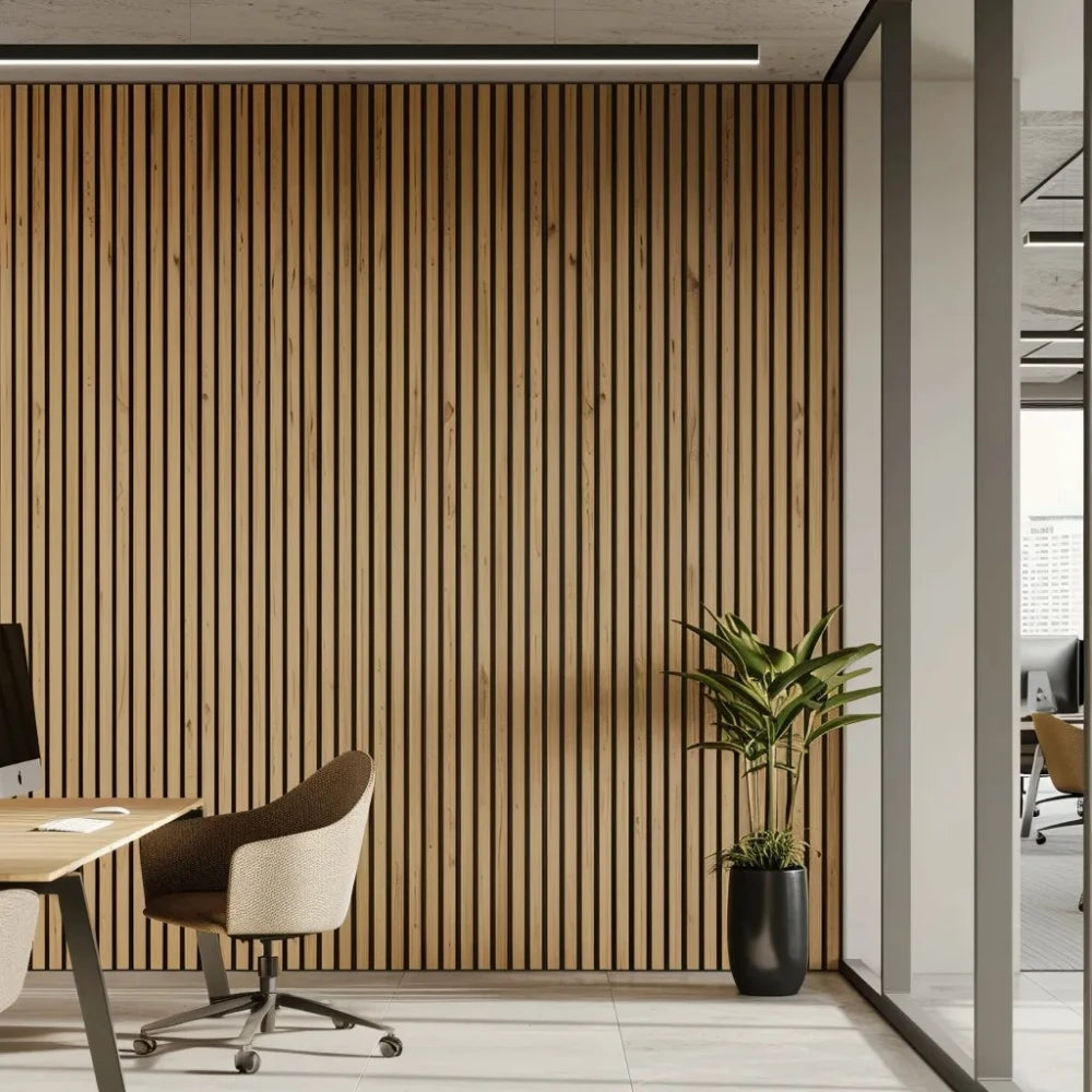 Panou decorativ riflaj polimer dur Lamelli Medio Natural Oak