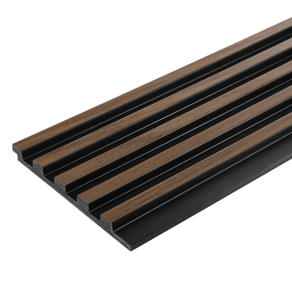 Panou decorativ riflaj polimer dur Lamelli Stretto Dark Oak