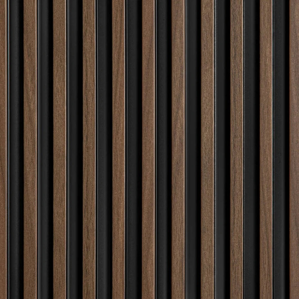 Panou decorativ riflaj polimer dur Lamelli Stretto Dark Oak