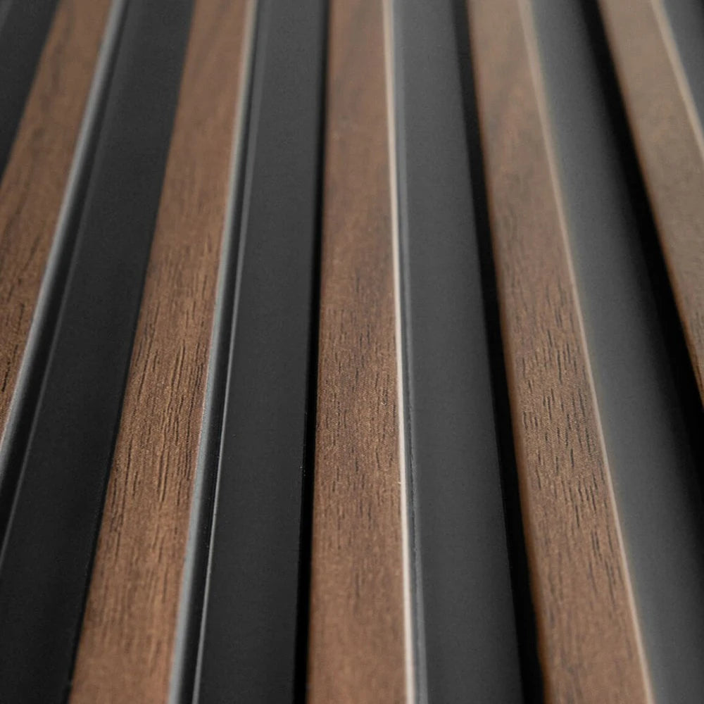 Panou decorativ riflaj polimer dur Lamelli Stretto Dark Oak