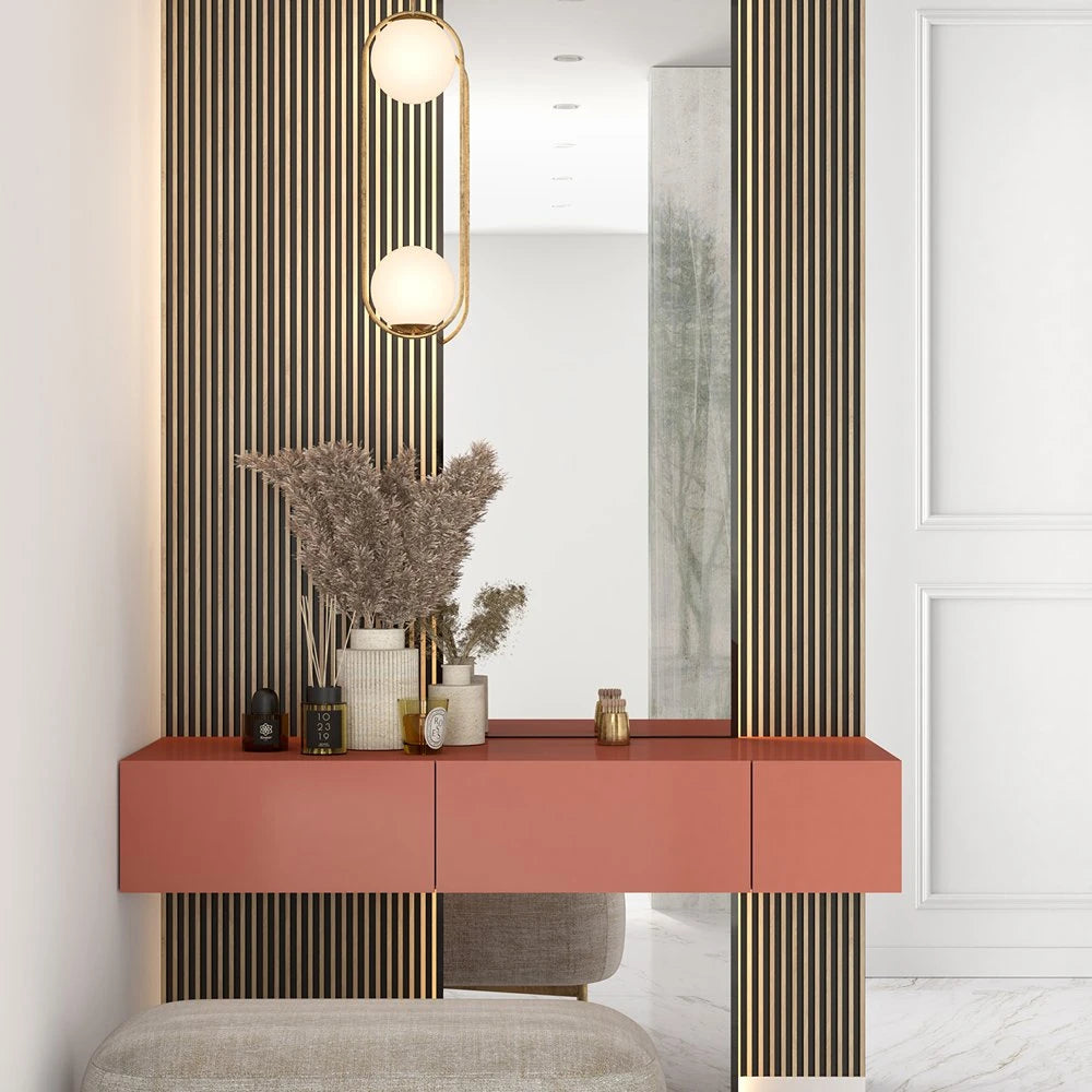 Panou decorativ riflaj polimer dur Lamelli Stretto Light Oak