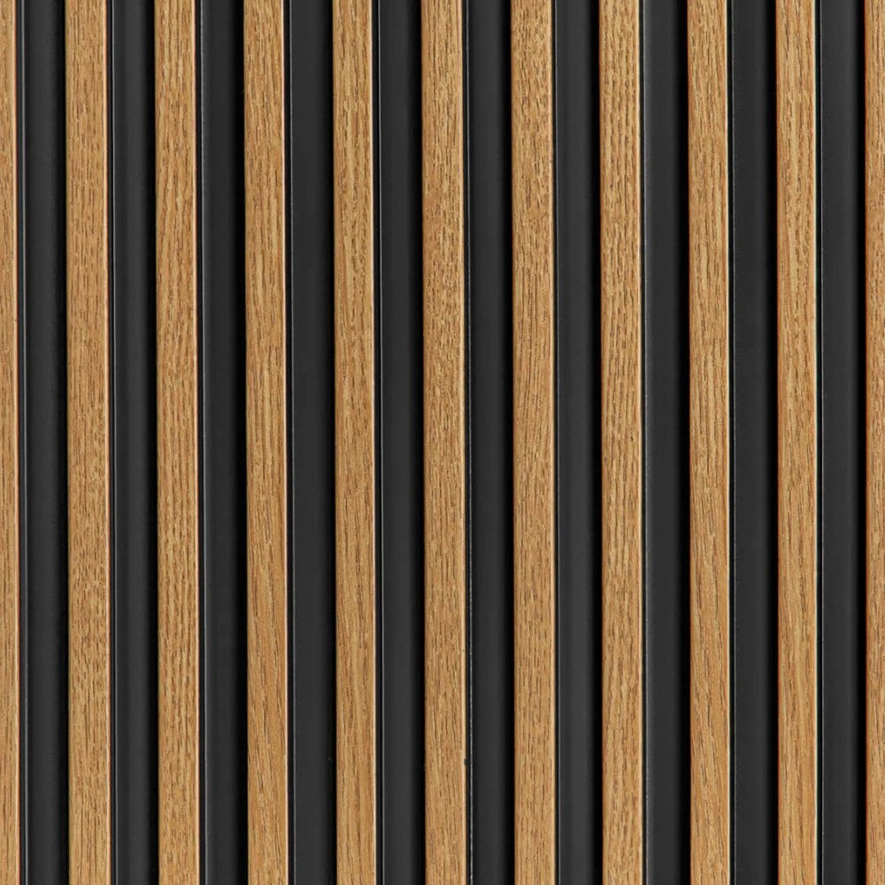 Panou decorativ riflaj polimer dur Lamelli Stretto Natural Oak