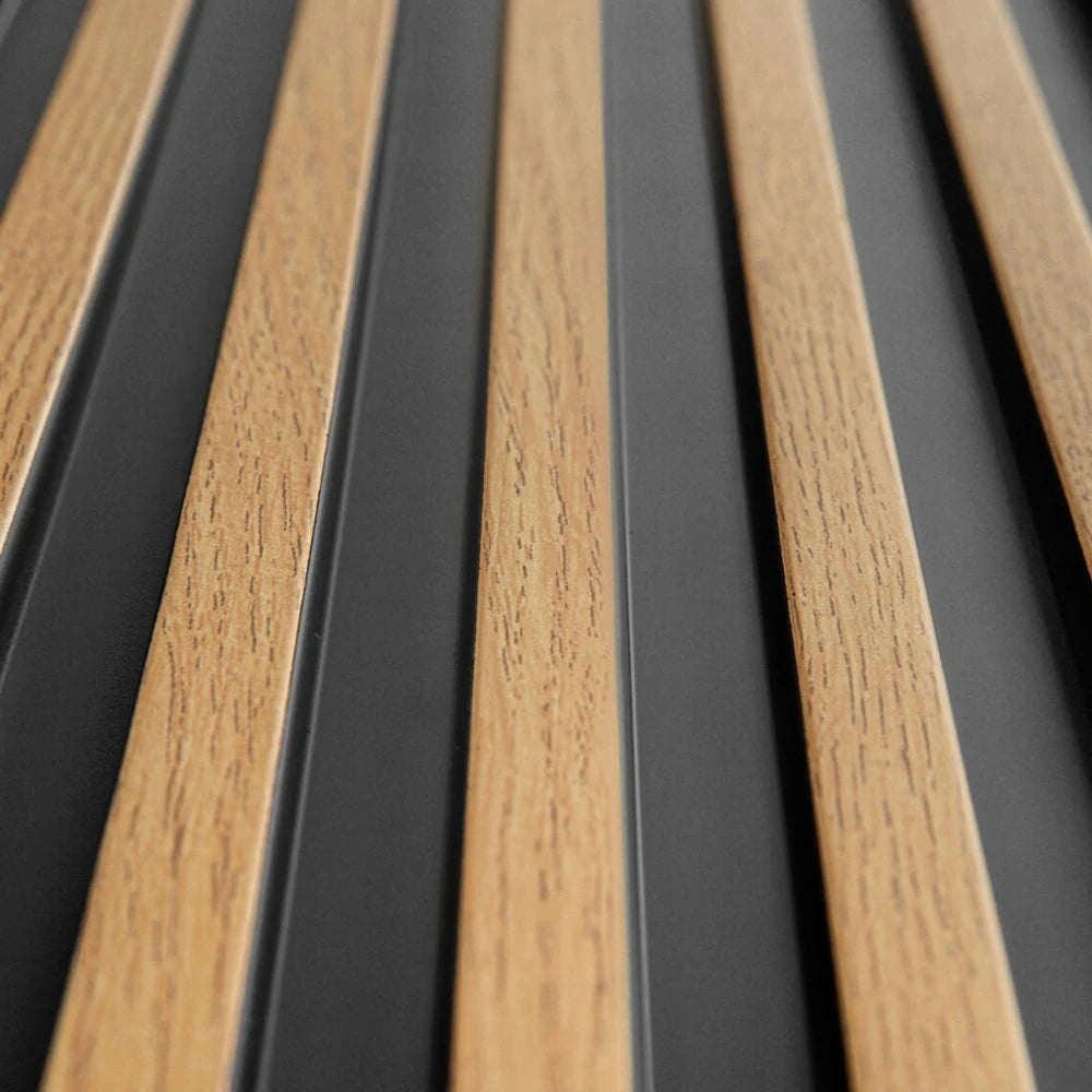 Panou decorativ riflaj polimer dur Lamelli Stretto Natural Oak