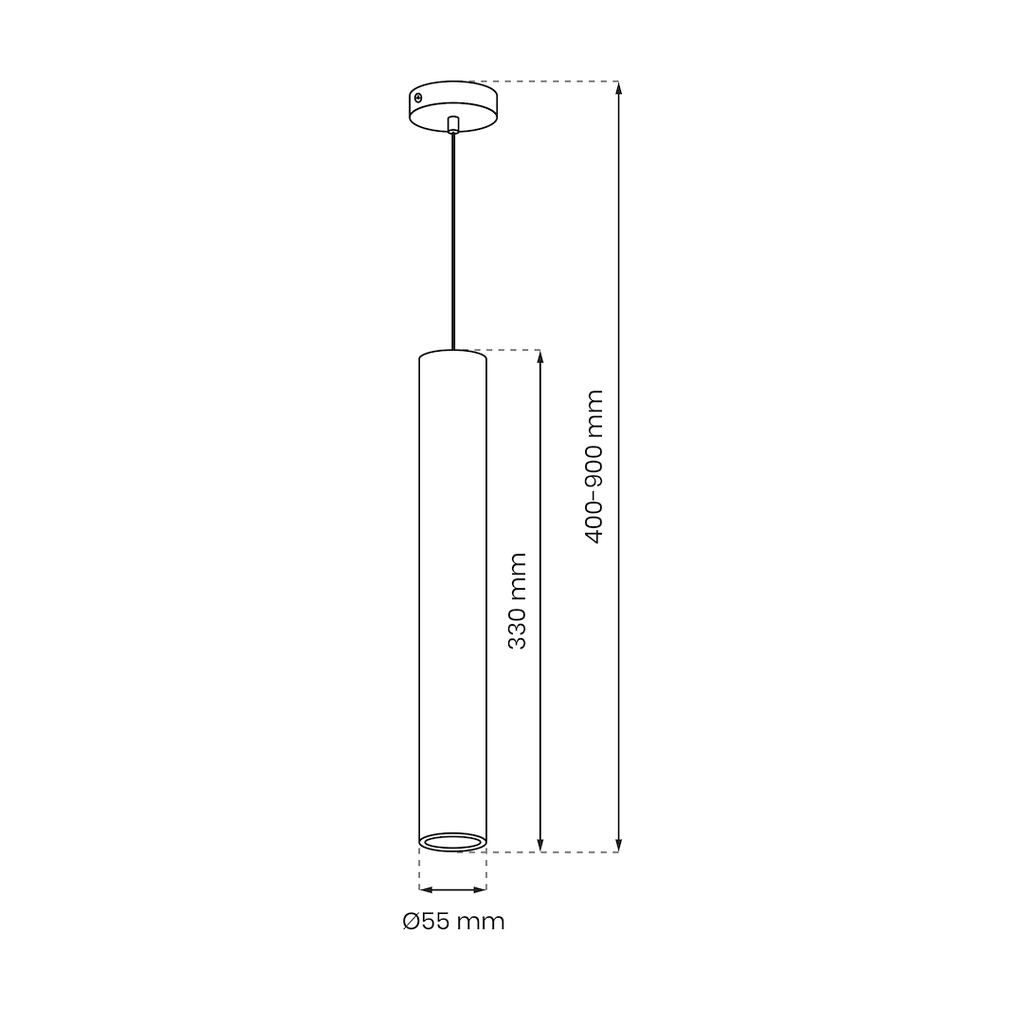 Pendul Hudson, 1xGU10, negru