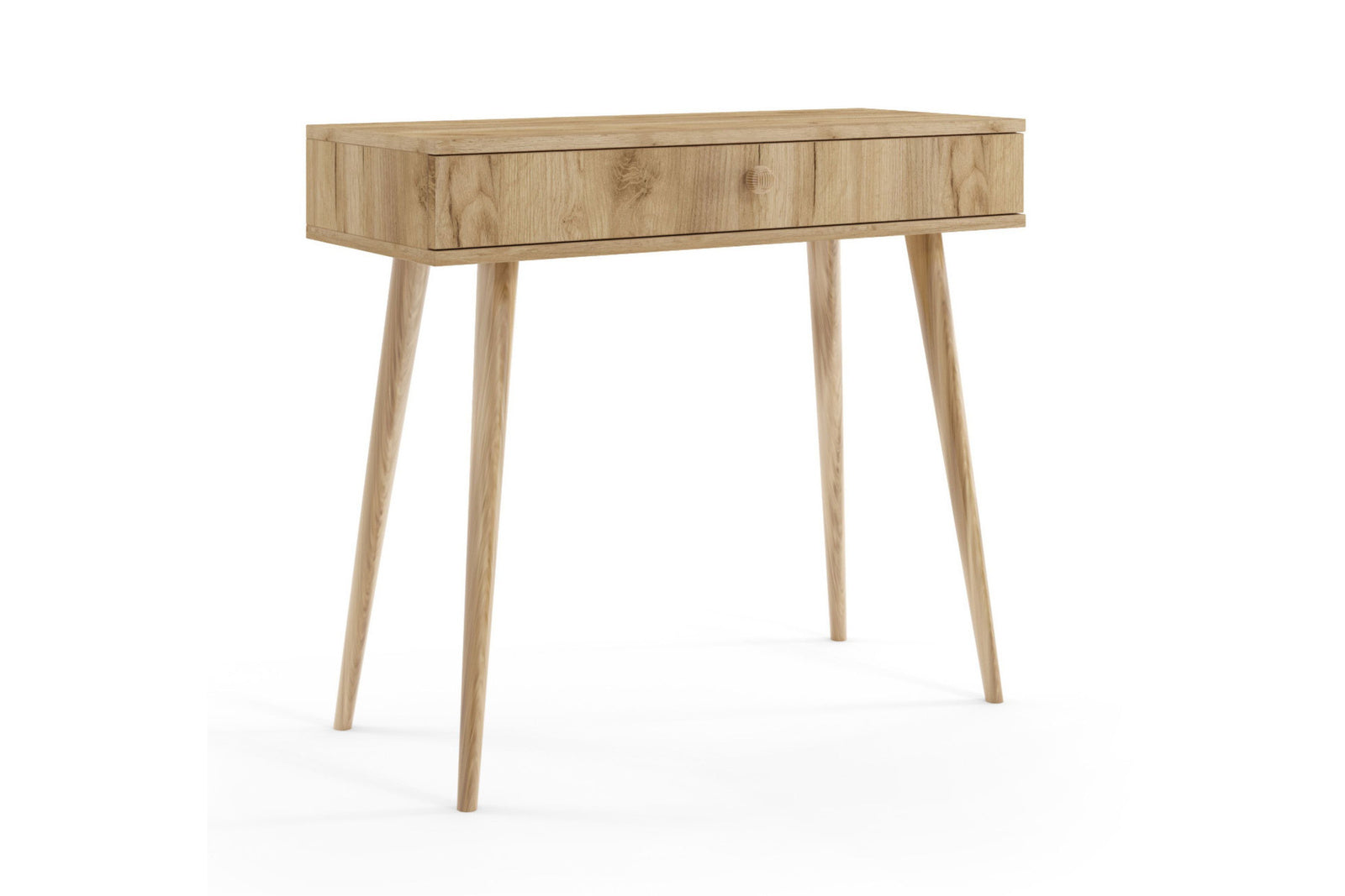 Consola Craft Oak cu sertar in stil boho Meli