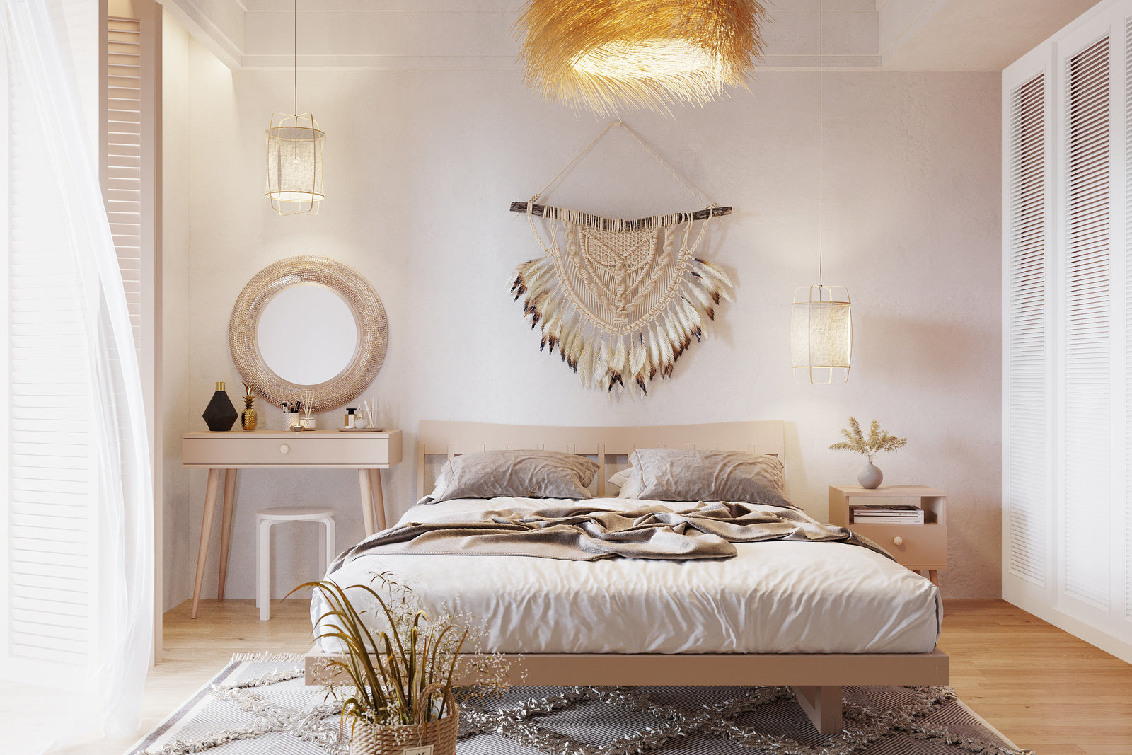 Consola Macchiato cu sertar in stil boho Meli