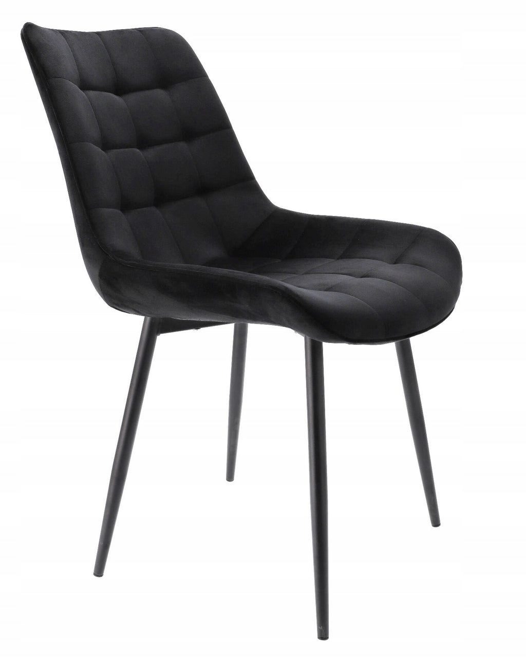 Scaun cu tesatura catifelata neagra Elve