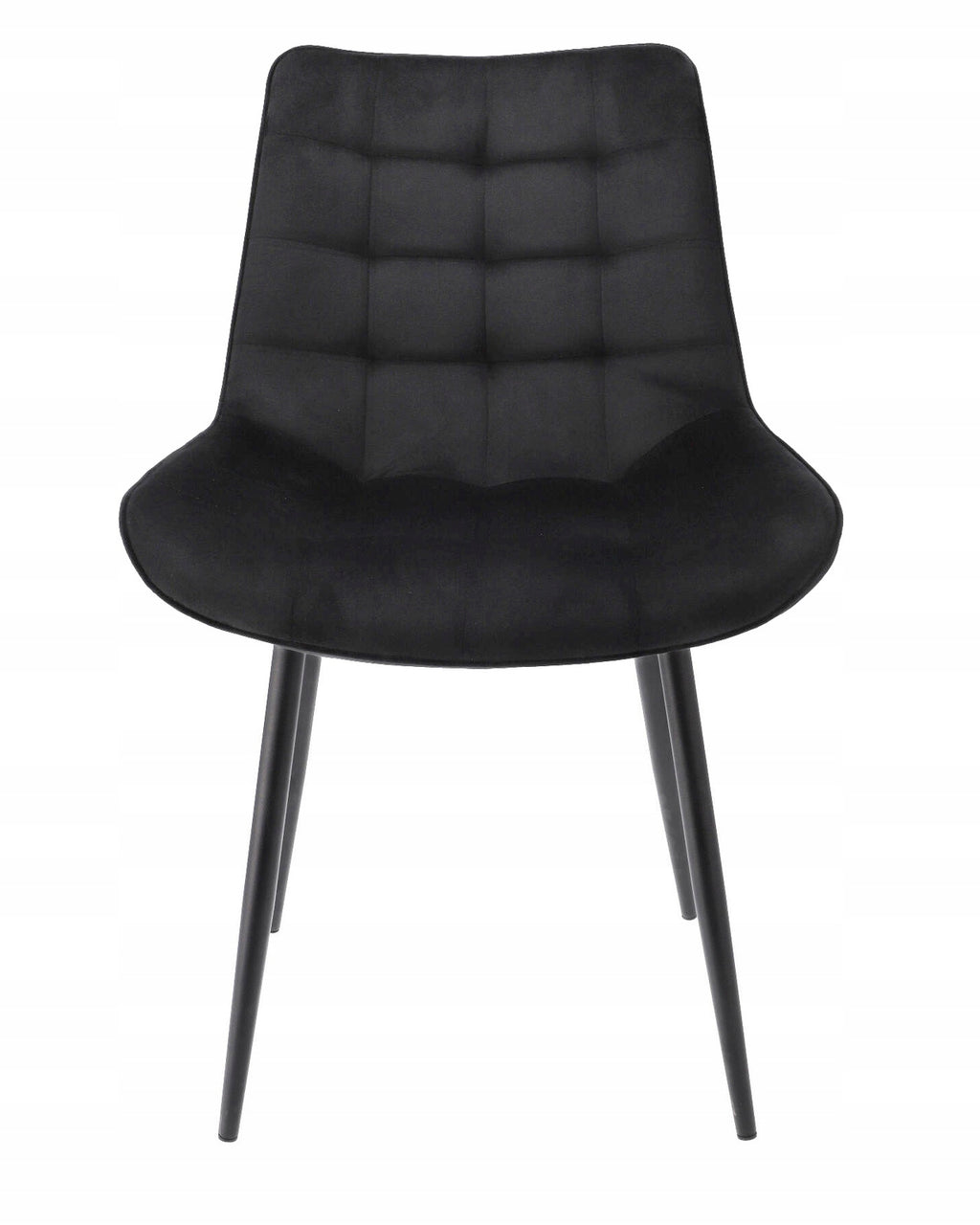 Scaun cu tesatura catifelata neagra Elve
