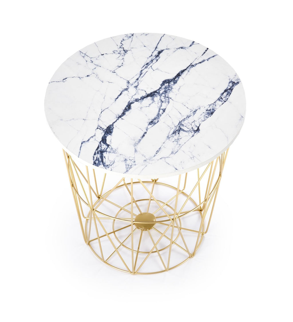 Masuta de cafea aurie White Marble Ariss