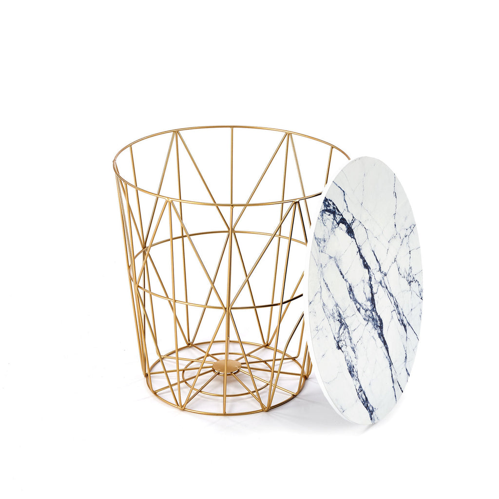 Masuta de cafea aurie White Marble Ariss
