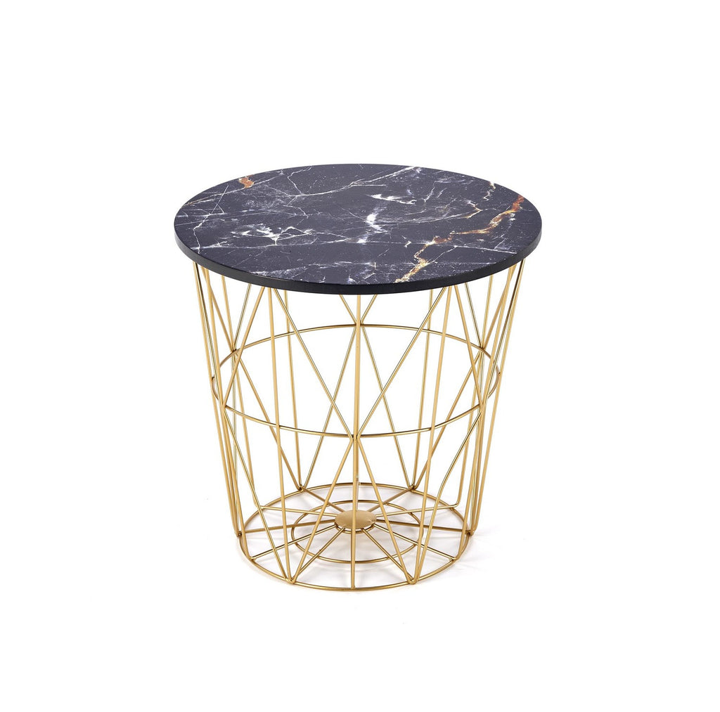 Masuta de cafea aurie Black Marble Ariss