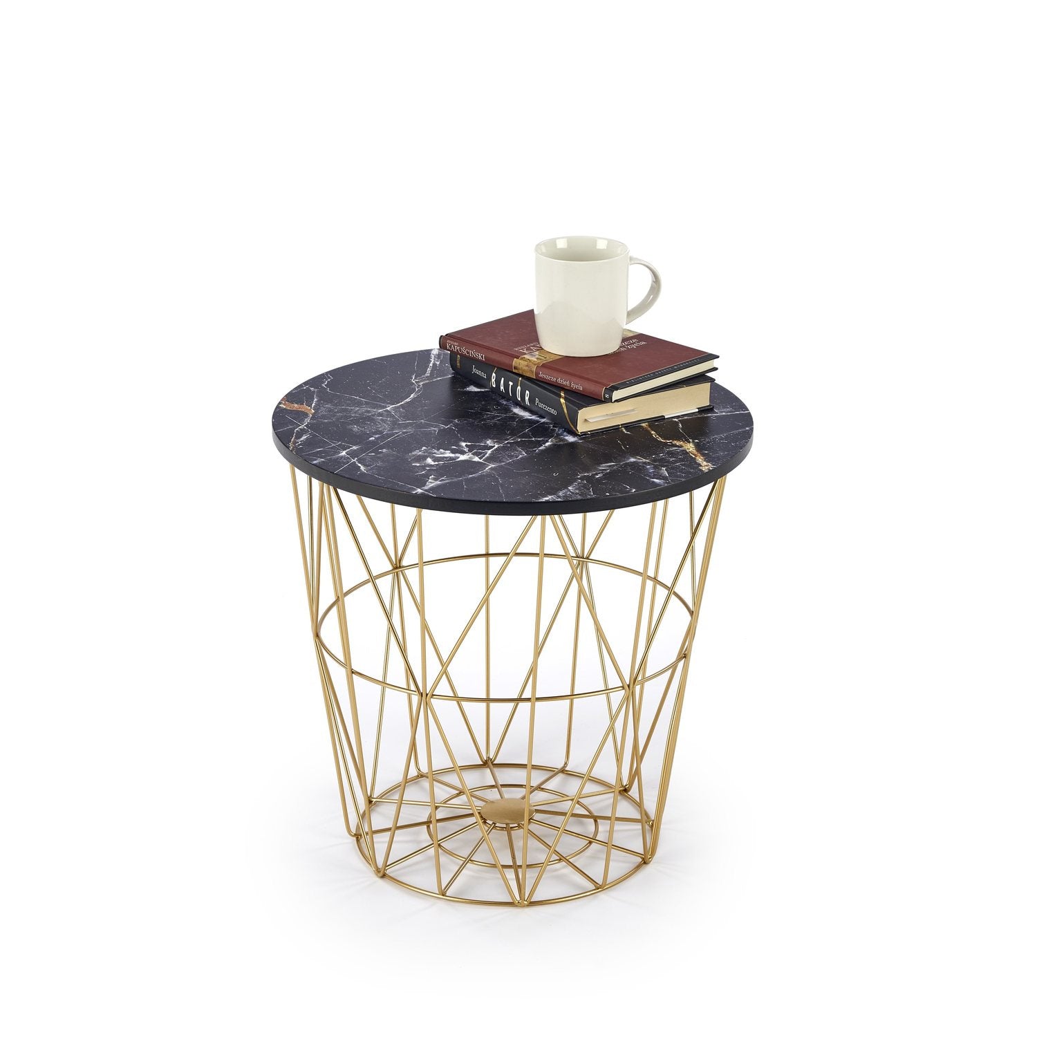 Masuta de cafea aurie Black Marble Ariss