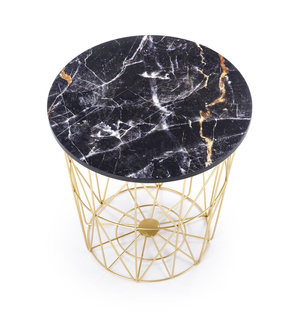 Masuta de cafea aurie Black Marble Ariss