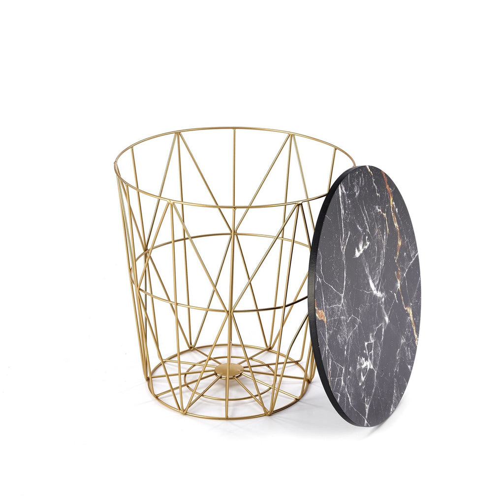 Masuta de cafea aurie Black Marble Ariss